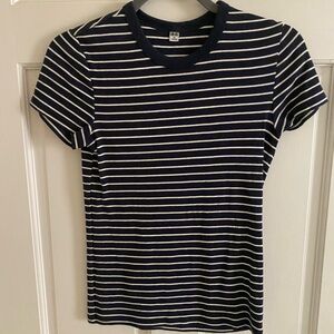 Uniqlo navy and White Fitted Polo T-Shirt